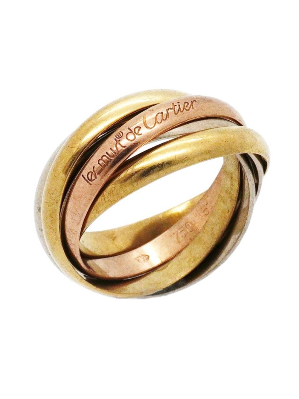 Cartier Ring Trinity 18k Yellow Gold 18k White Pink